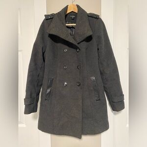 A. Byer Charcoal Double-Breasted Pea Coat